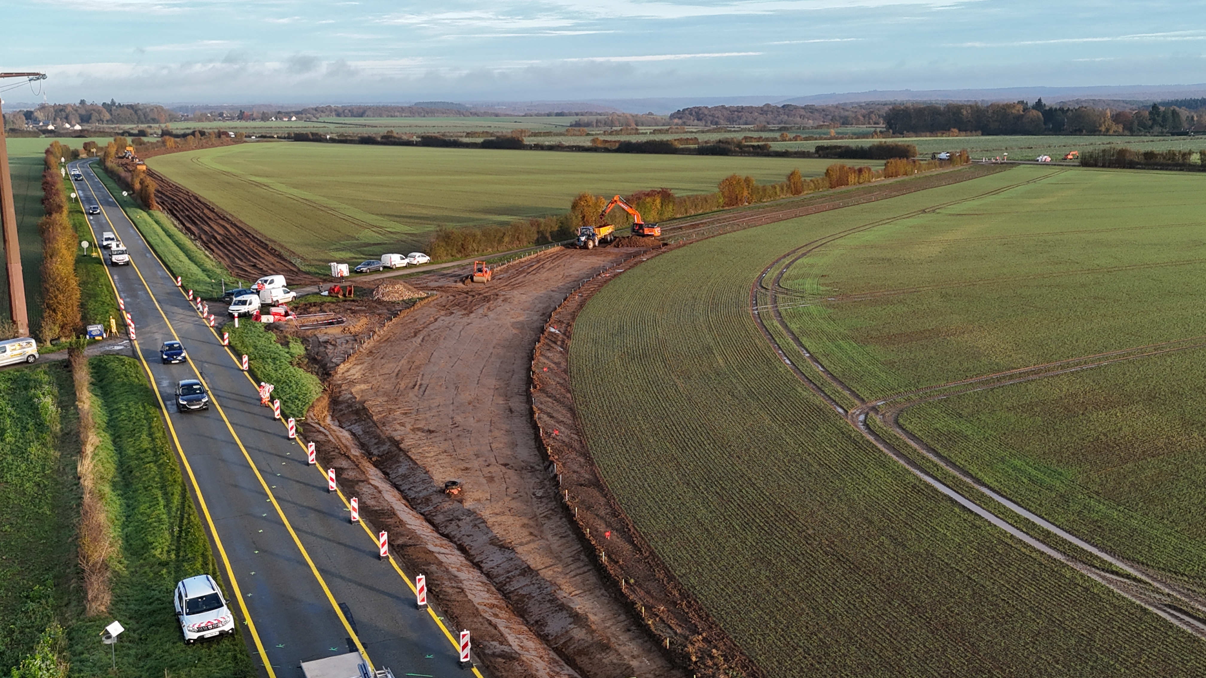 Travaux de dévoiement de la RD1 et création d’un giratoire à Val d’Orger