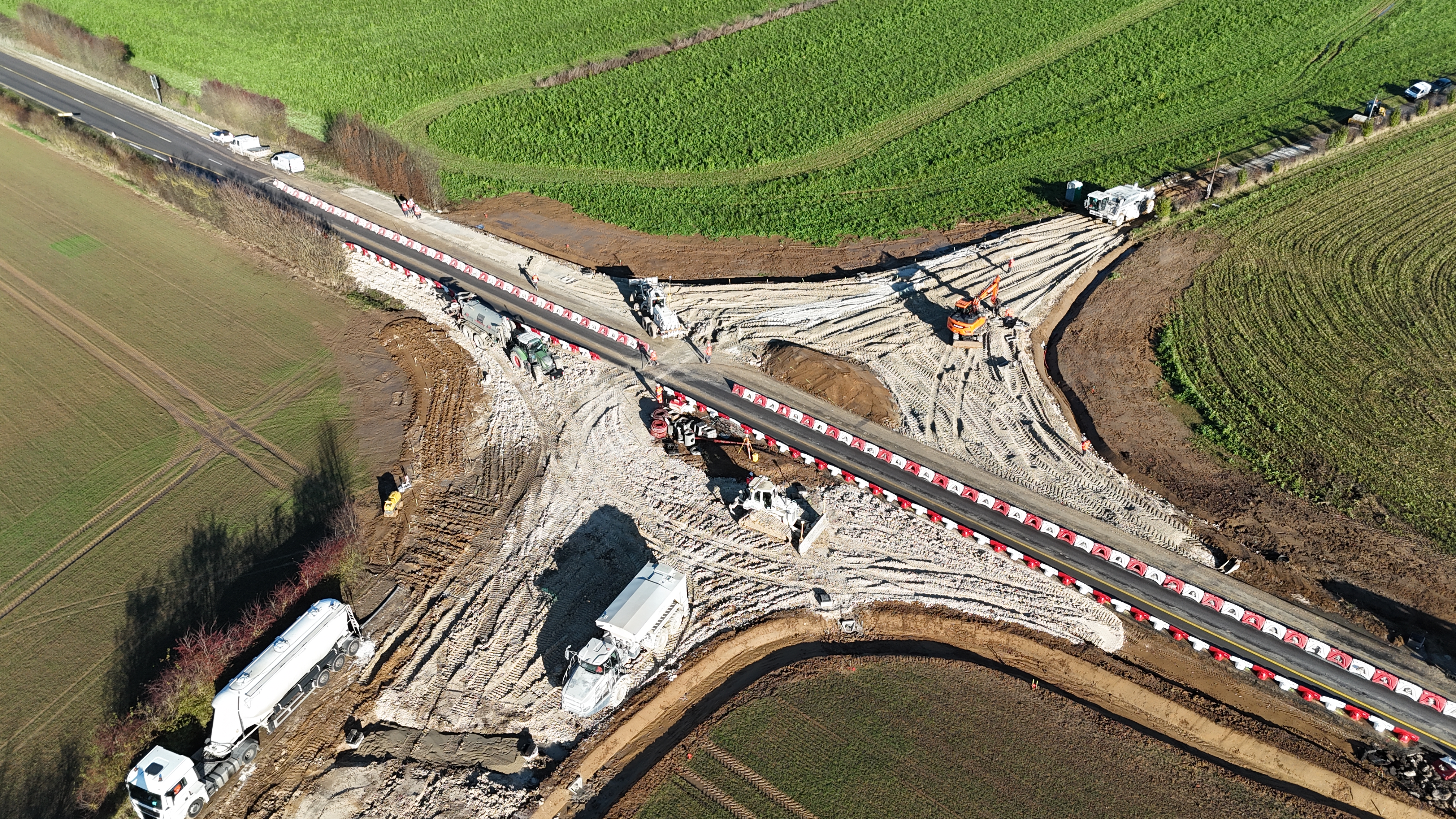 Travaux de dévoiement de la RD1 et création d’un giratoire à Val d’Orger