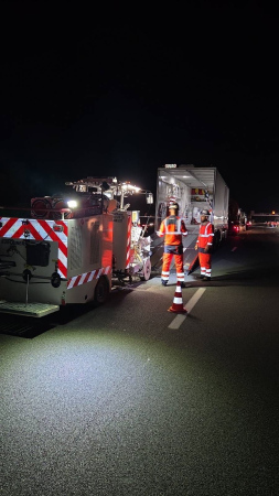 Travaux de rechargement de chaussée Autoroute A7N Ternay-Vienne