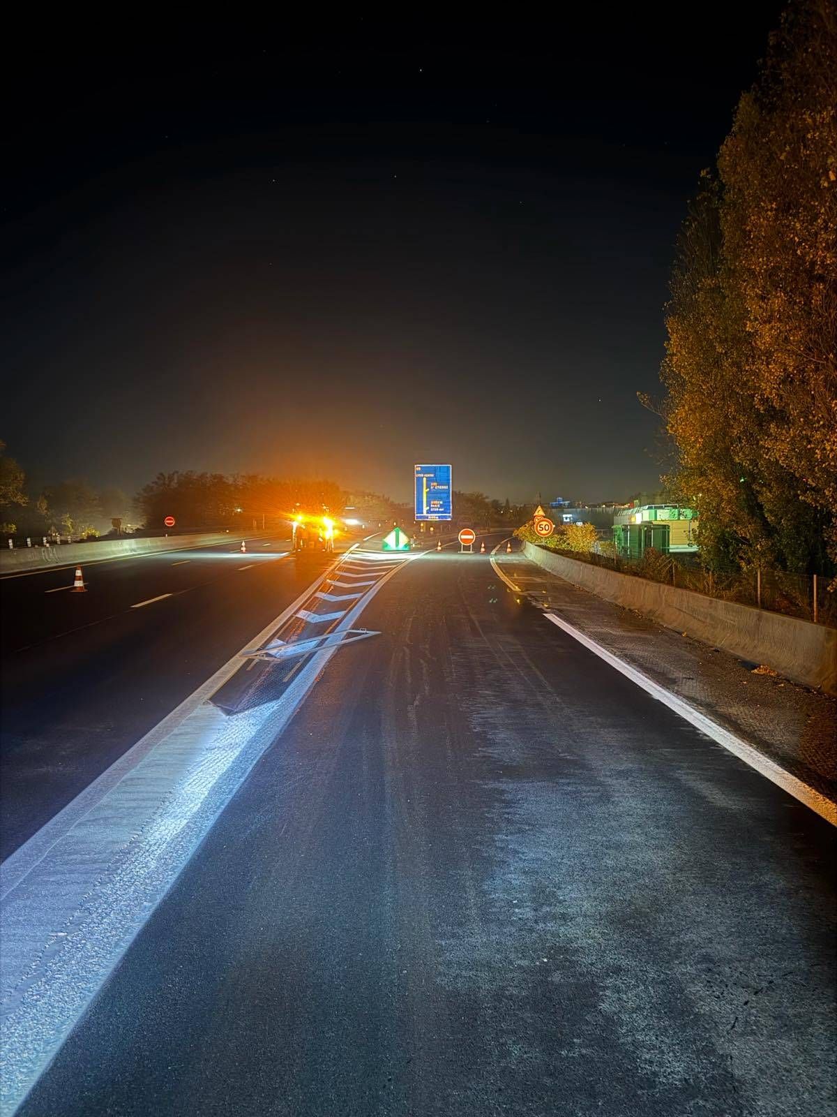Travaux de rechargement de chaussée Autoroute A7N Ternay-Vienne