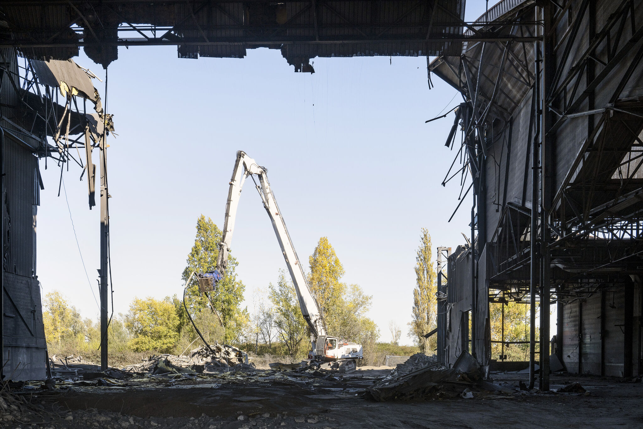 chantier de déconstruction du site des Fonderies du Poitou