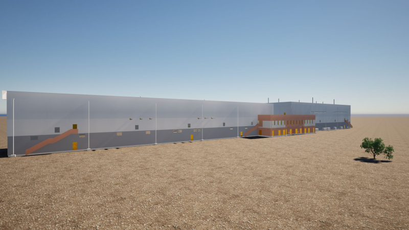 Chantier en cours sur le poste électrique de Noroit à Sandouville