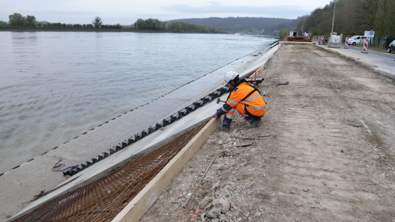 Réhabilitation d’un ouvrage de protection de berge à Rives‑en‑Seine (76)