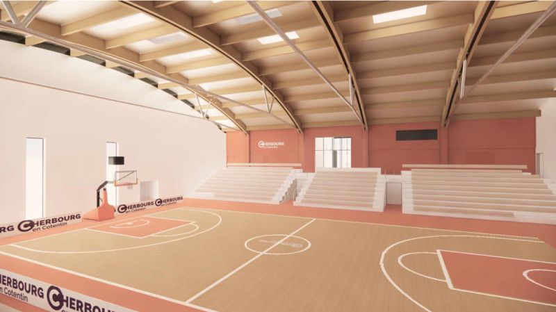 Construction du Palais des Sports de Chantereyne à Cherbourg (50)