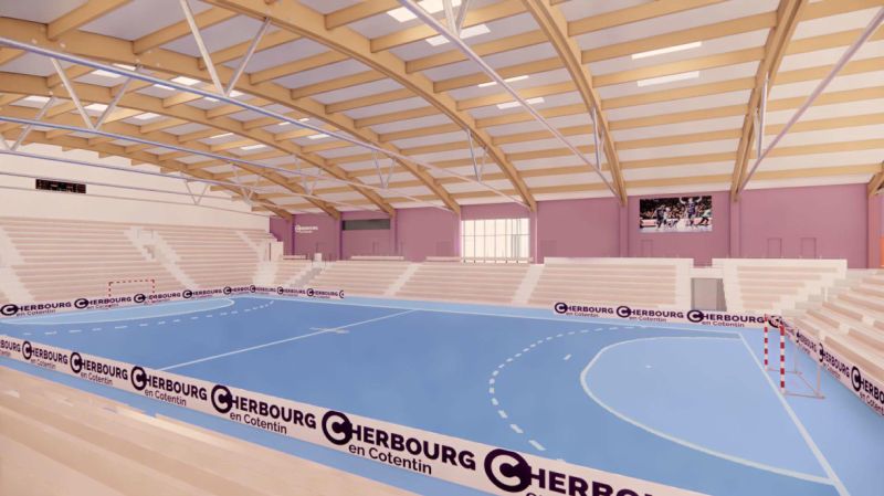 Construction du Palais des Sports de Chantereyne à Cherbourg (50)