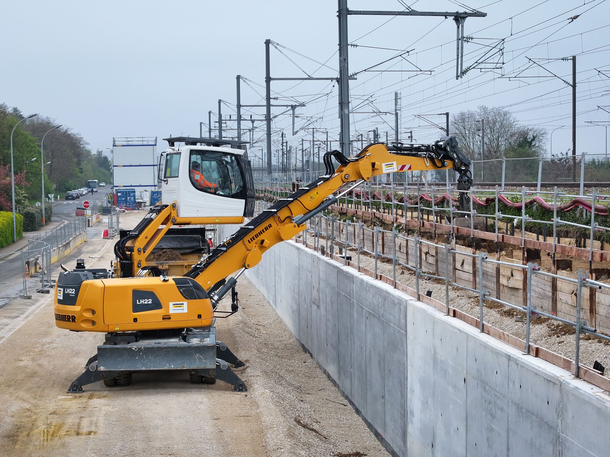 Construction du Mur Bolland du tramway T13 à Poissy 5