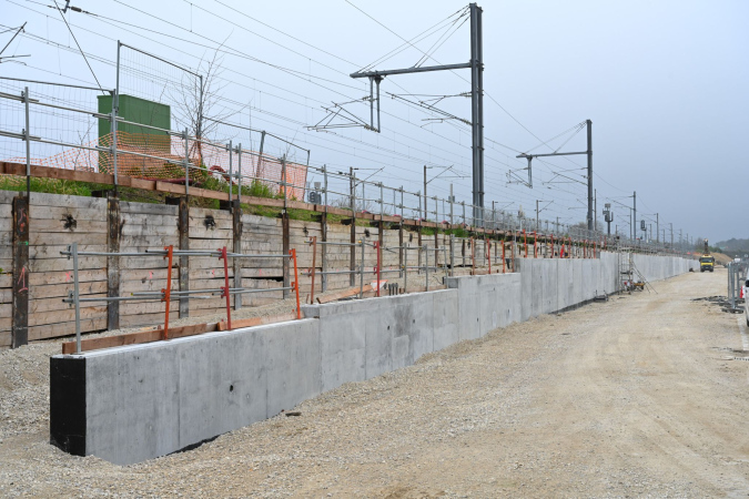 Construction du Mur Bolland du tramway T13 à Poissy 5