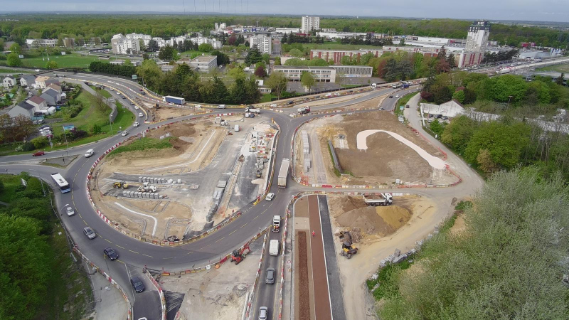 Réalisation du futur bus TZEN 2 reliant Melun à Lieusaint (77)