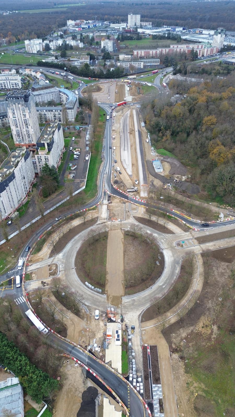 Réalisation du futur bus TZEN 2 reliant Melun à Lieusaint (77)