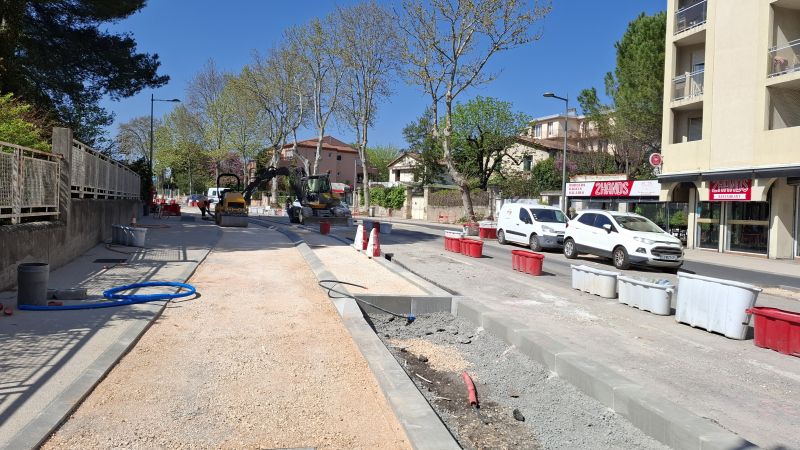 Aménagements cyclables et piétons entre l’avenue Charles Flahault et la route de Ganges à Montpellier