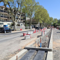 Aménagements cyclables et piétons entre l’avenue Charles Flahault et la route de Ganges à Montpellier