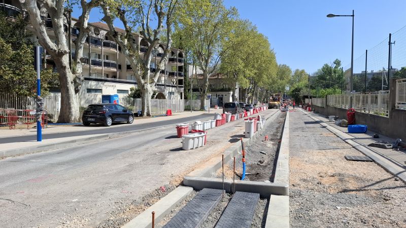 Aménagements cyclables et piétons entre l’avenue Charles Flahault et la route de Ganges à Montpellier